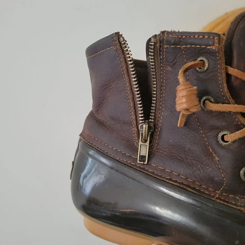 Sperry Topsider Saltwater Waterproof Leather Duck Boot Brown 10M